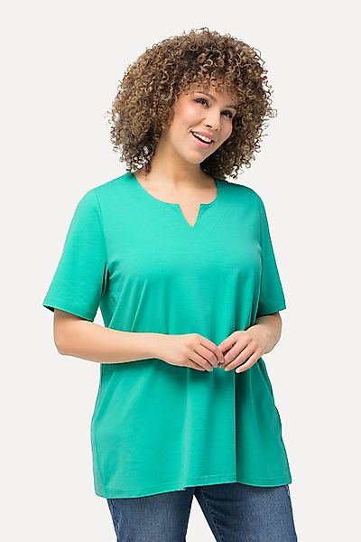 Ulla Popken T-Shirt T-Shirt A-Linie Tunika-Ausschnitt günstig online kaufen