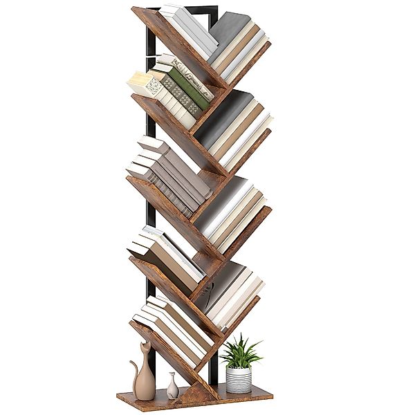 HOMCOM Bücherregal mit 9 Ebenen, im günstig online kaufen
