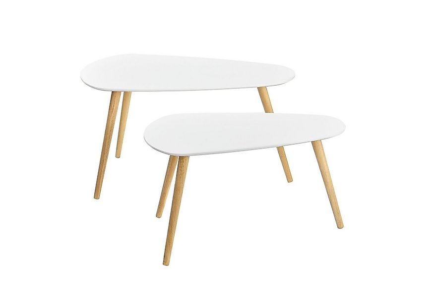 en.casa Couchtisch, »Langesund« 2er Set Beistelltisch Weiß günstig online kaufen