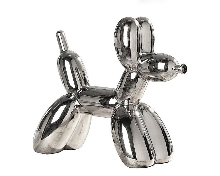 MF Tierfigur Dekofigur Ballonhund aus Keramik in Silber 20cm Modernes Desig günstig online kaufen