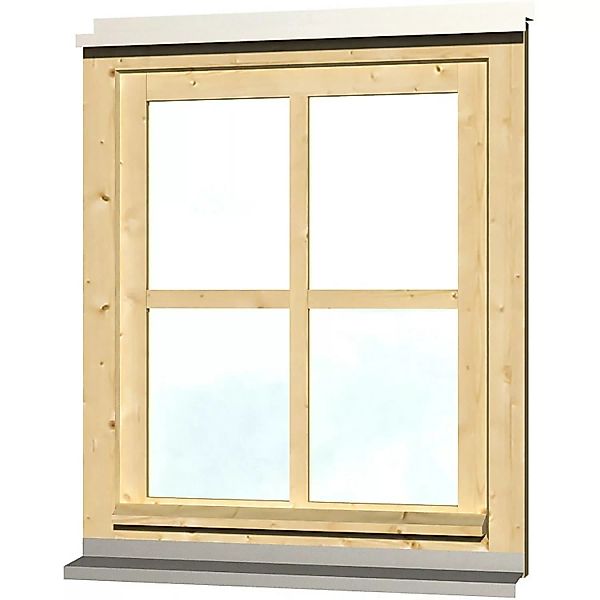 Skan Holz Einzelfenster Rahmenaußenmaß 69,1 x 82,1 cm Natur günstig online kaufen