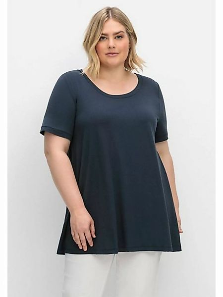 Sheego T-Shirt Große Größen mit Rückenteil aus luftigem Blusenstoff günstig online kaufen
