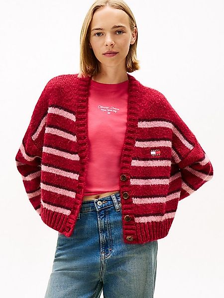 Tommy Jeans Strickjacke TJW BADGE STRIPE FLUFF CARDI EXT günstig online kaufen