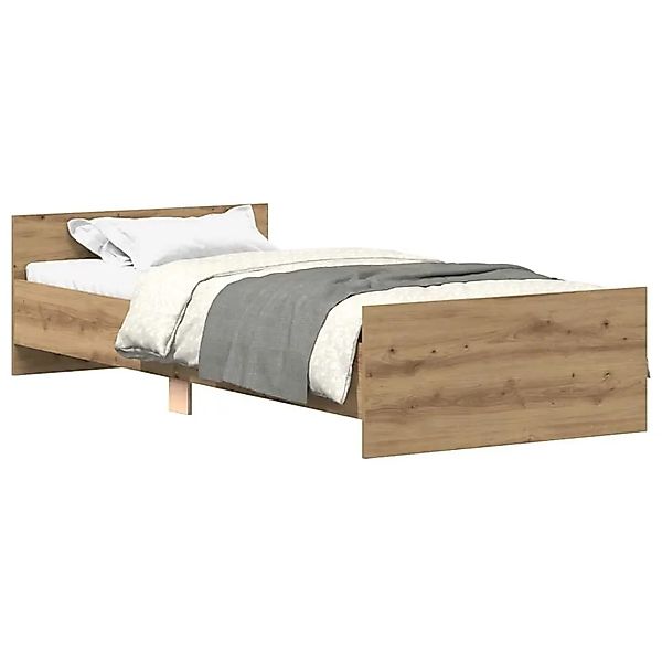 vidaXL Bettgestell ohne Matratze Artisan-Eiche 90x200cm Holzwerkstoff 85747 günstig online kaufen