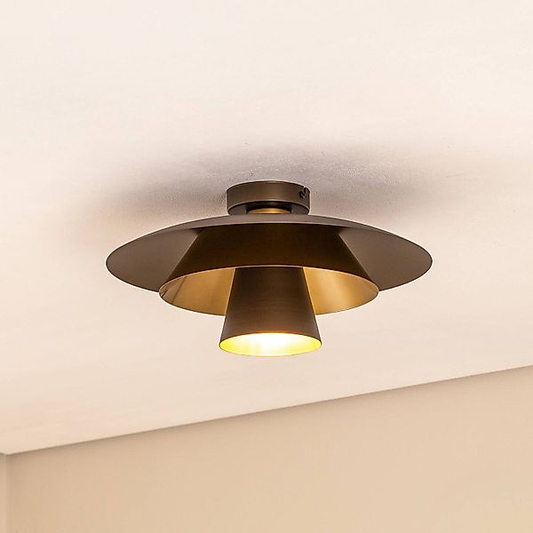 Deckenleuchte Plato, titan/goldfarben, Metall, Ø 38 cm, E27 günstig online kaufen