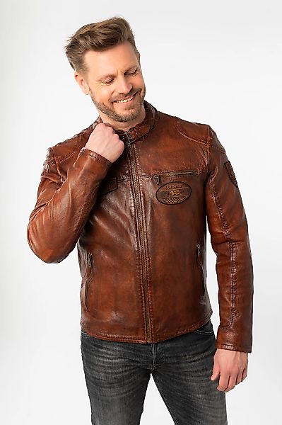 Mauritius Lederjacke "MMKendrik", mit Patches, Stehkragen günstig online kaufen