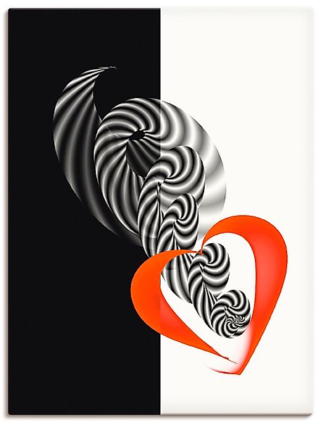 Artland Leinwandbild "In der Mitte des Herzens", Gegenstandslos, (1 St.), a günstig online kaufen