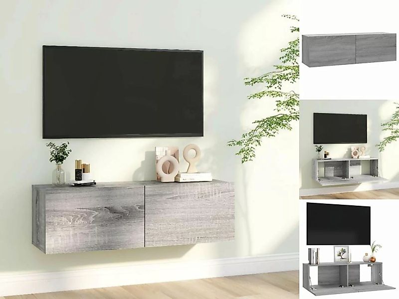 vidaXL TV-Schrank TV-Wandschrank Grau Sonoma 100x30x30 cm Holzwerkstoff günstig online kaufen