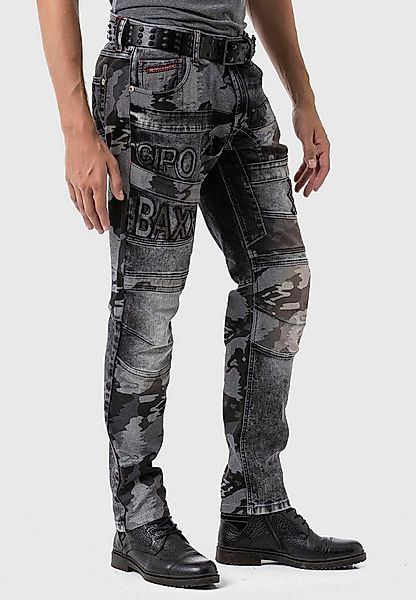 Cipo & Baxx 5-Pocket-Jeans Jeans im Camouflage-Look günstig online kaufen