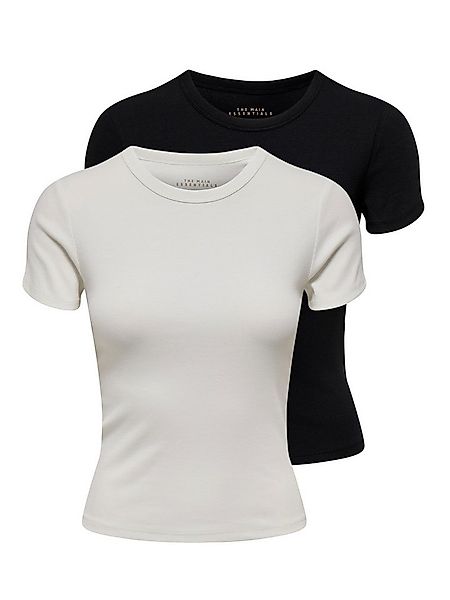 ONLY Kurzarmshirt ONLEASY S/S TOP CS JRS 2 PACK (Packung, 2-tlg) Baumwollmi günstig online kaufen