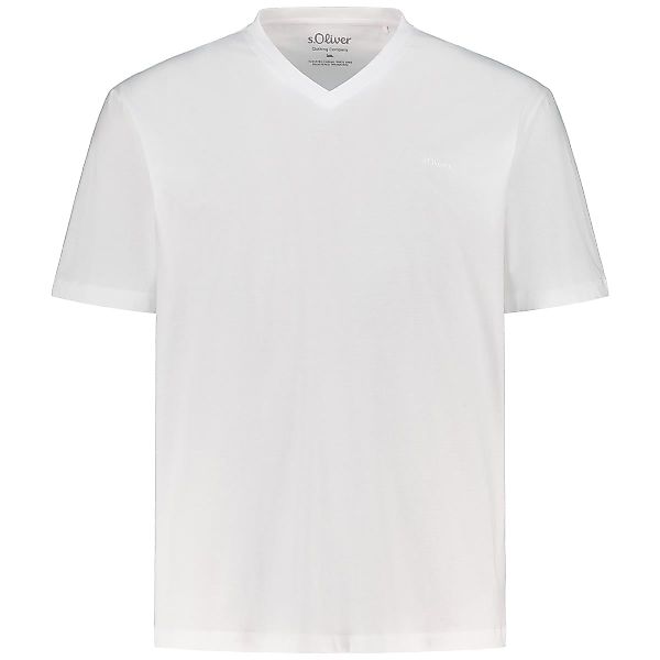s.Oliver Basic-T-Shirt mit V-Ausschnitt Farbe weiß Größe: 3XL günstig online kaufen