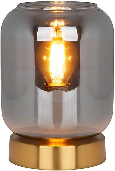 näve Tischleuchte Alessio, ohne Leuchtmittel, Rauchglas, exkl. 1 x E14, Zul günstig online kaufen