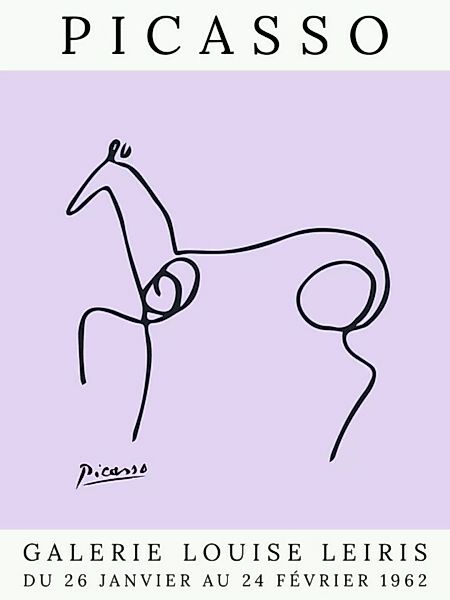 Poster / Leinwandbild - Picasso Pferd – Lila günstig online kaufen