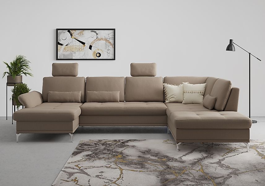 Home affaire Wohnlandschaft »Palm Beach U-Form« Federkern, mit Sitztiefenve günstig online kaufen