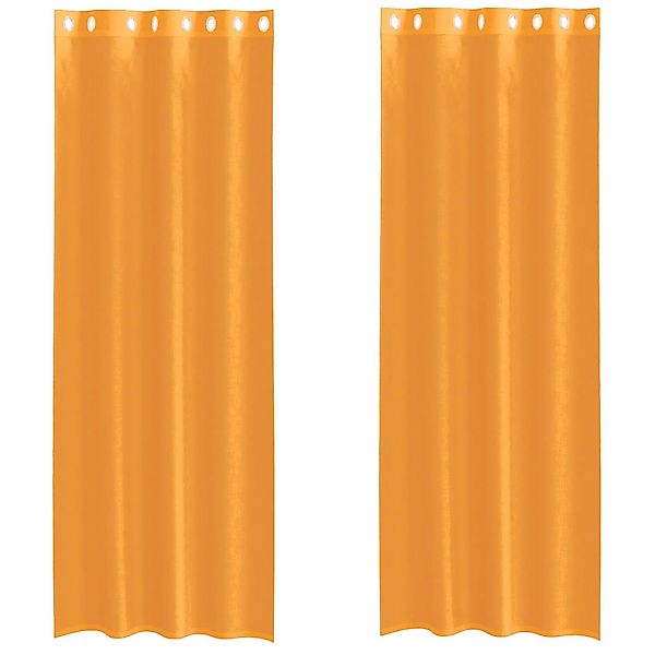 vidaXL Voile Vorhänge mit Ösen 2 Stk Orange 140x300 cm 4102094 günstig online kaufen
