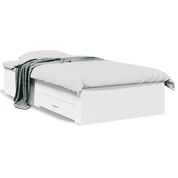 vidaXL Bettgestell, Bettrahmen mit Schubladen Braun Eichen-Optik 100x200 cm günstig online kaufen
