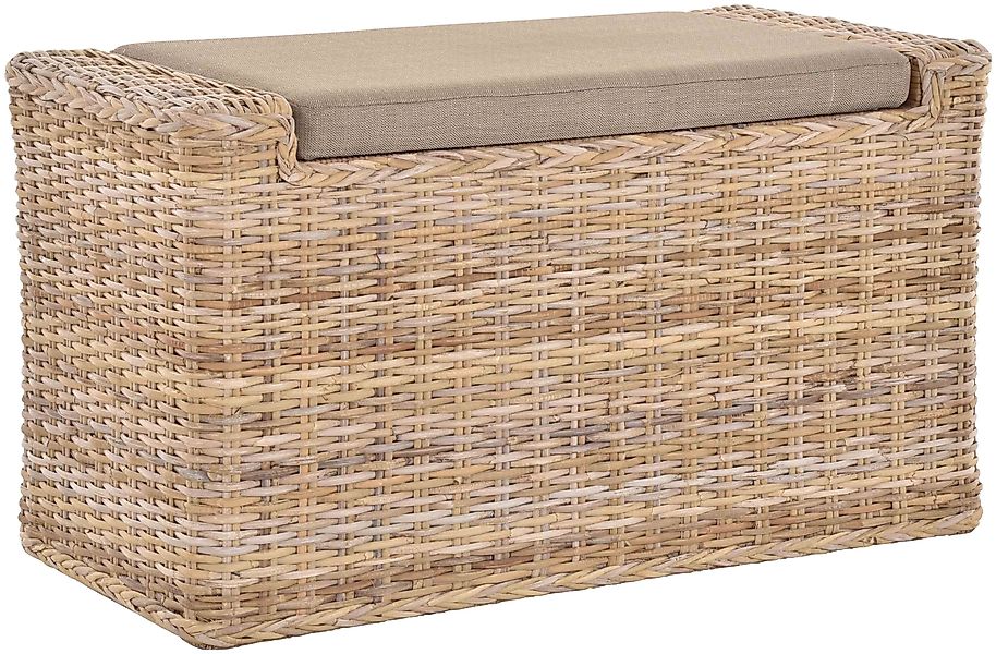 Krines Home Sitztruhe Rattan Wäschetruhe Sitzbank günstig online kaufen