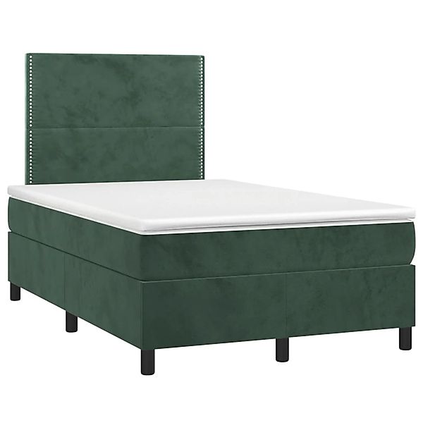 vidaXL Boxspringbett mit Matratze & LED Dunkelgrün 120x200 cm Samt 3136056 günstig online kaufen