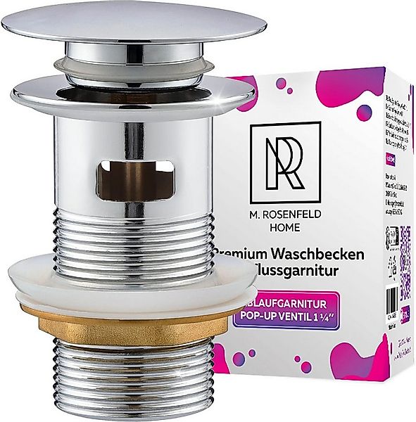 M. Rosenfeld Ablaufgarnitur Waschbecken mit Überlauf Chrom - Ablaufventil P günstig online kaufen