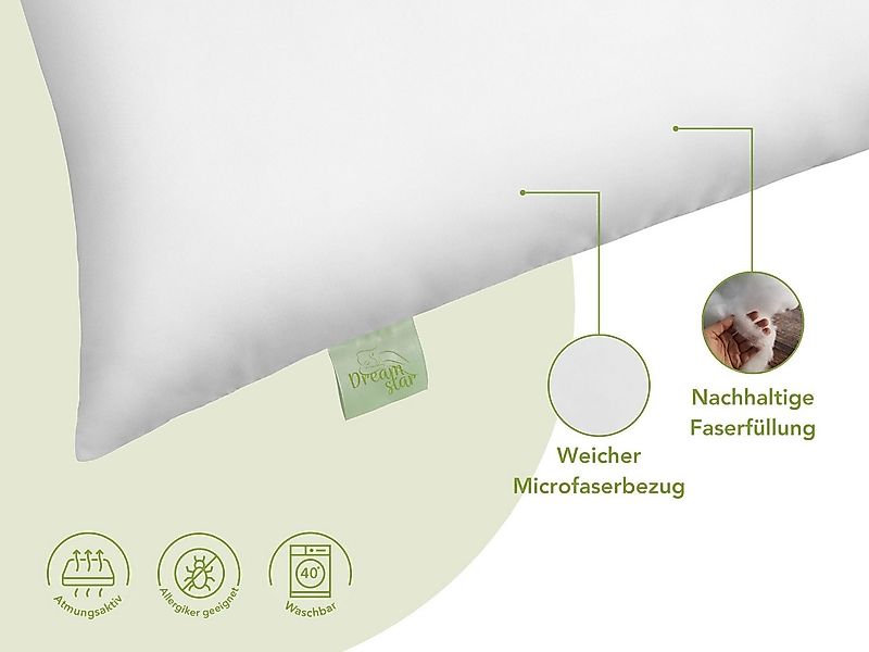 Dreamstar Microfaserkissen Eco, Kopfkissen in verschiedenen Größen - entwic günstig online kaufen