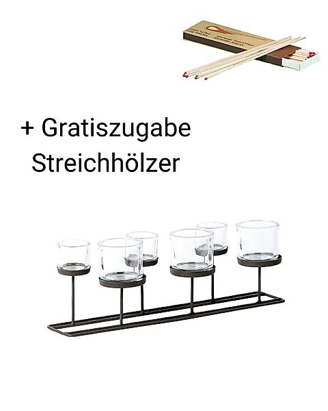 Windlicht Lincoln 50 cm mit 6 Gläsern Mit Gratiszugabe günstig online kaufen