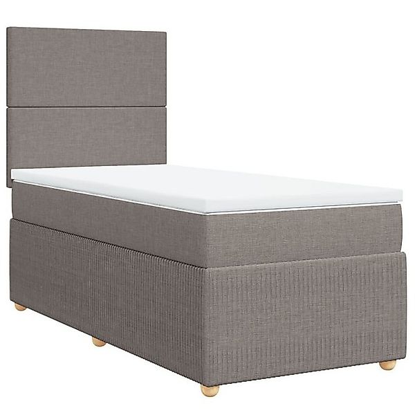 vidaXL Bett Boxspringbett mit Matratze Taupe 100x200 cm Stoff günstig online kaufen