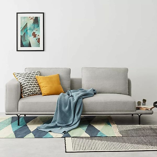Nocelle 3-Sitzer Sofa mit Beistelltisch, Parisgrau - MADE.com günstig online kaufen