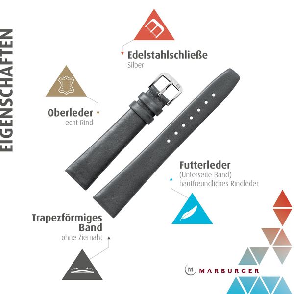 MARBURGER Uhrenarmband 14mm Leder günstig online kaufen