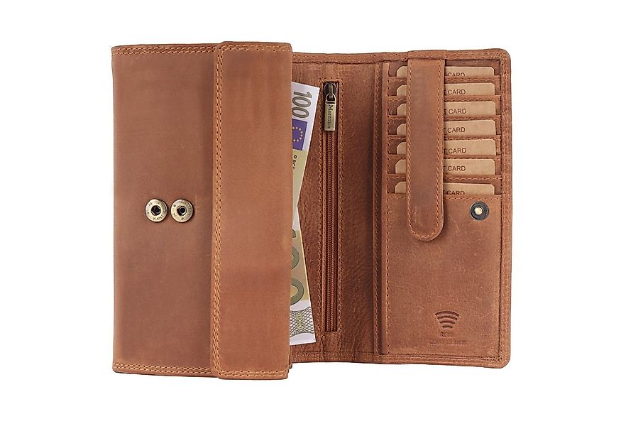 Mercano Geldbörse für Damen aus Echtleder (inkl. Geschenkbox), Doppelnaht, günstig online kaufen