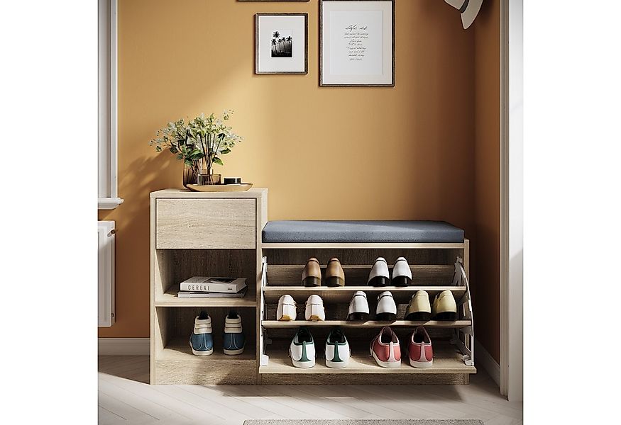 SONNI Schuhschrank Schuhschrank Weiß mit sitzbank 94.5 x 30 x 57 cm,Verstel günstig online kaufen