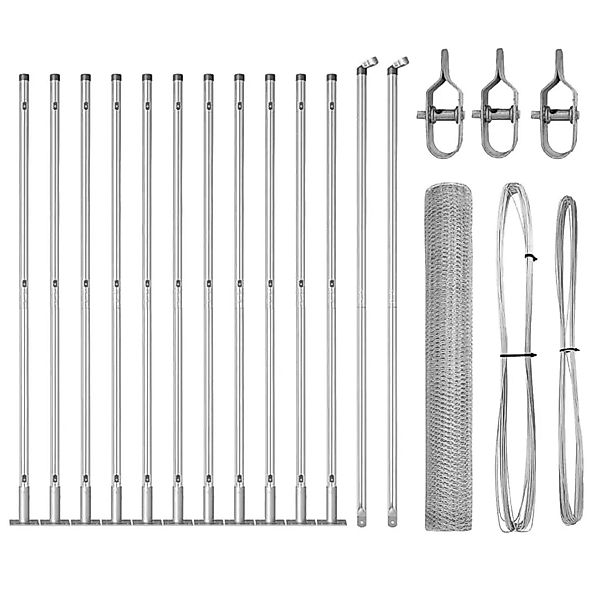 vidaXL Zaunpfosten Silber 25 x 1,2 m 25 mm Maschen Stahl 3353803 günstig online kaufen