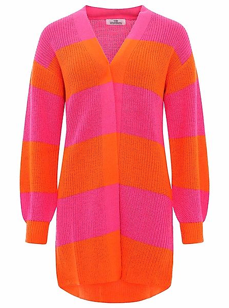 Zwillingsherz Cardigan "Katja" One Size, Wollanteil, Langarm, Blockstreifen günstig online kaufen