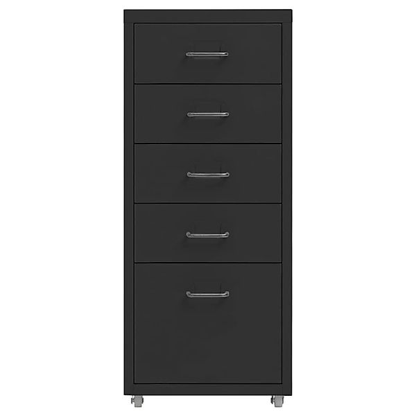 vidaXL Aktenschrank mit Rollen Schwarz 28x41x69 cm Metall Modell 1 günstig online kaufen