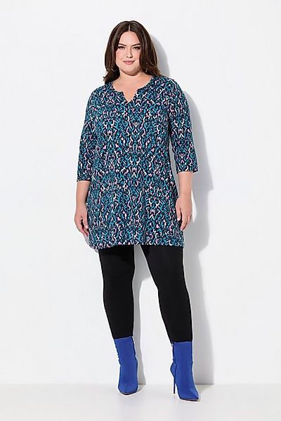 Ulla Popken Longshirt Longshirt A-Linie Tunika-Ausschnitt 3/4-Arm günstig online kaufen