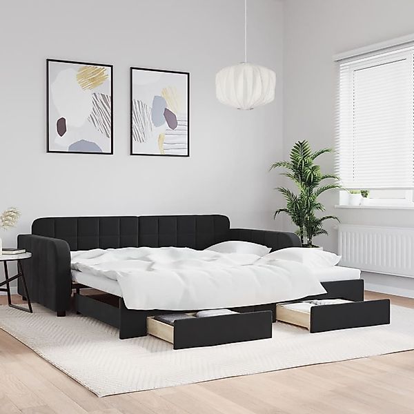 vidaXL Bett, Tagesbett Ausziehbar mit Schubladen günstig online kaufen