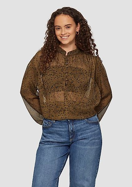 QS Langarmbluse Leicht transparente Chiffonbluse mit günstig online kaufen