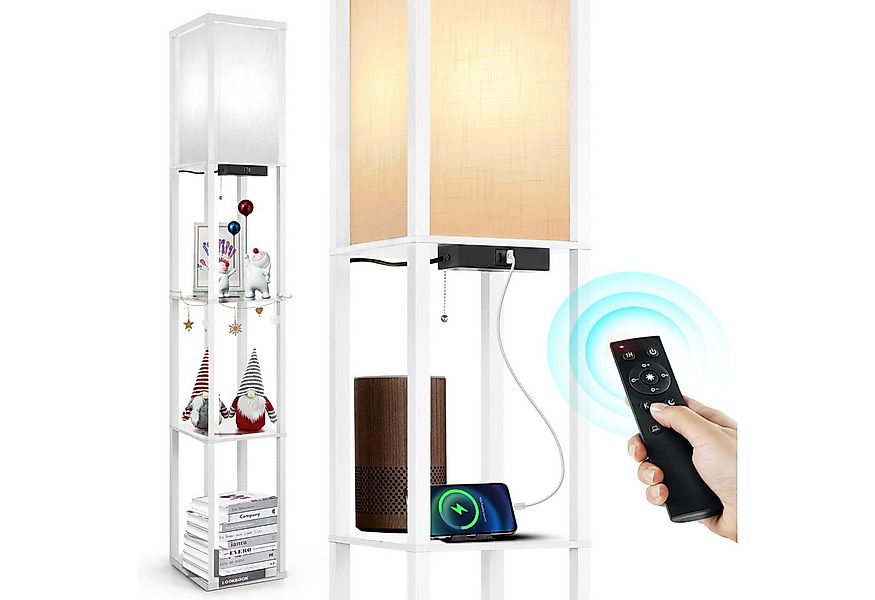 OUTON LED Stehlampe Regal mit Fernbedienung, 2 USB-Anschlüsse und 1H Timer, günstig online kaufen