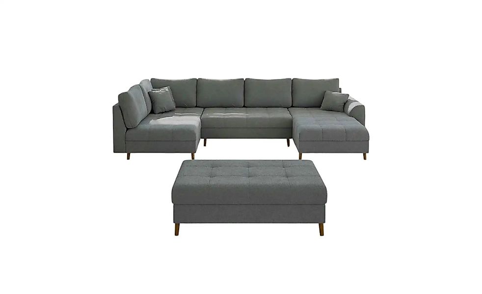 Wohnlandschaft mit Hocker  Lars ¦ grau ¦ Maße (cm): B: 310 H: 81 Polstermöb günstig online kaufen