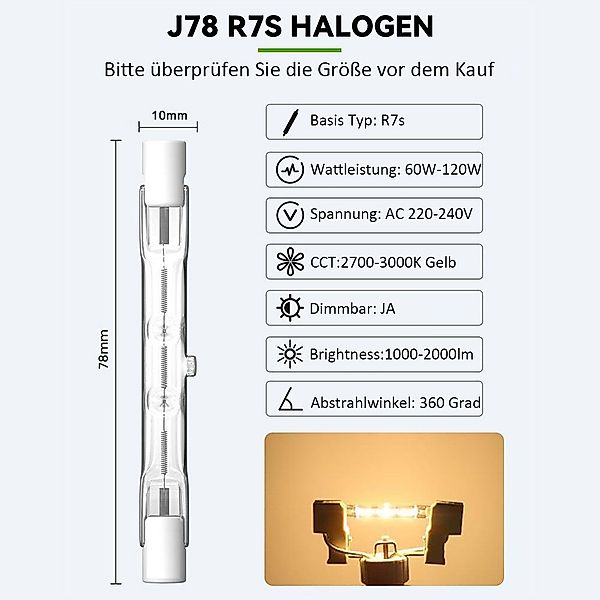 JOYOLEDER Flutlichtstrahler R7S COB LED Bulb günstig online kaufen