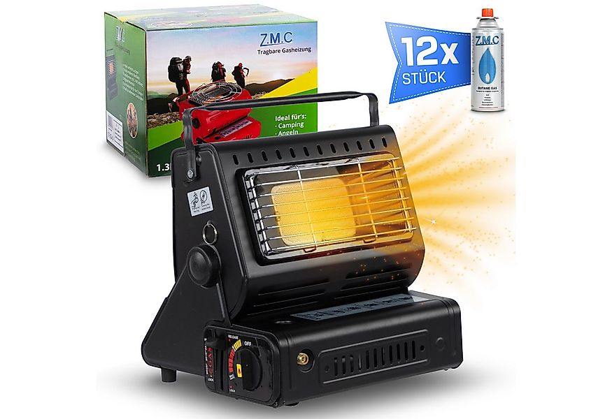 ZMC Heizstrahler 2-in-1 tragbare Gasheizung & Campingkocher 1,3 kW mit Gask günstig online kaufen