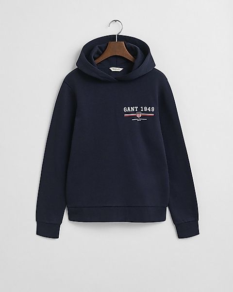 Gant Hoodie REG GRAPHIC HOODIE gerippte Abschlüsse, Kapuze ohne Kordel günstig online kaufen