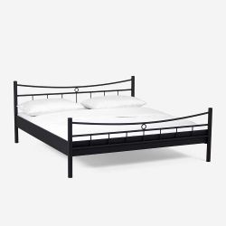Jugendbett in Schwarz Eisen mit Nachttisch (zweiteilig) günstig online kaufen