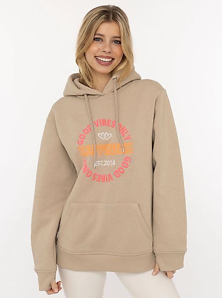 Zwillingsherz Hoodie ""Good Vibes"", gestickter Schriftzug, Kapuze, Langarm günstig online kaufen