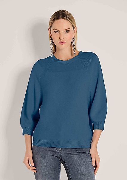 MADELEINE Strickpullover Zeitloser Baumwollpullover mit Perlfang-Muster günstig online kaufen