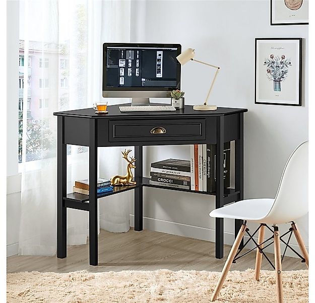 Yaheetech Schreibtisch, Ecktisch Platzsparender Computertisch mit Schublade günstig online kaufen