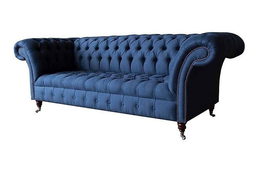 Xlmoebel Sofa Luxus Chesterfield Dreisitzer Sofa in Blau, neue 3-Sitzer Cou günstig online kaufen