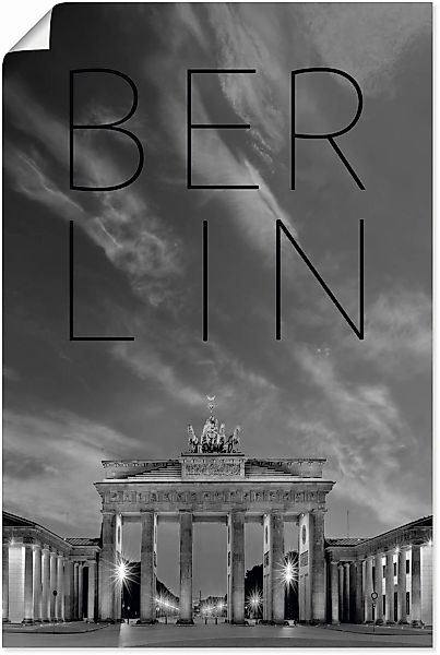 Artland Wandbild "Brandenburger Tor in Berlin", Berlin, (1 St.), als Poster günstig online kaufen