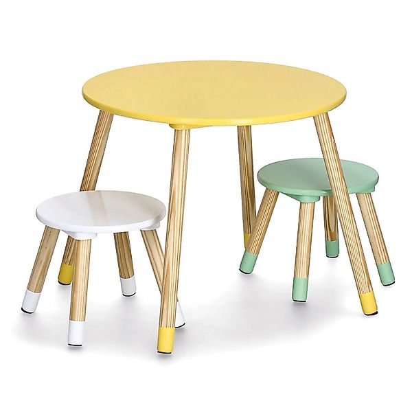 Zeller Kinder-Sitzgarnitur MDF/Kiefer 60 cm x 60 cm x 45 cm 3-teilig Bunt günstig online kaufen