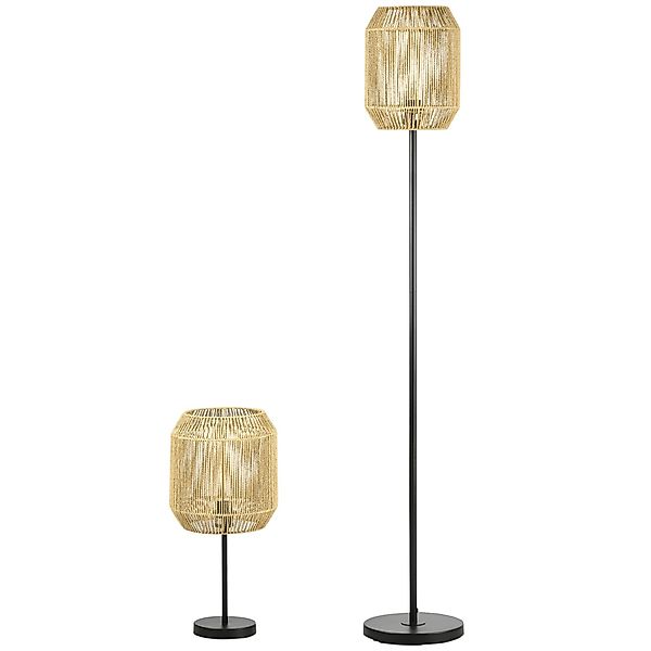 HOMCOM Stehlampe 2er-Stehlampenset mit 1 Tischleuchte, günstig online kaufen