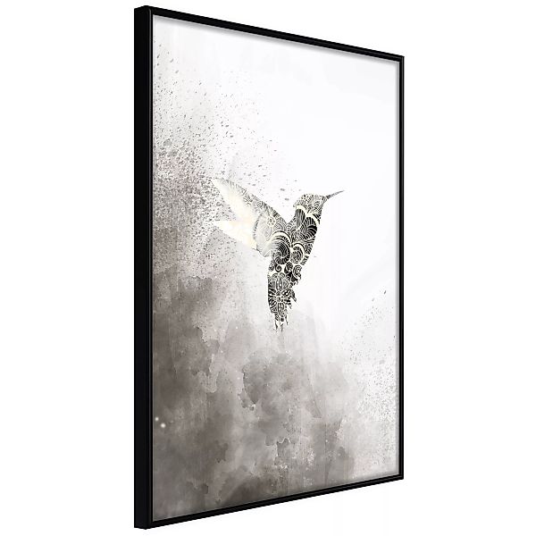 Poster - Hummingbird In Shades Of Grey günstig online kaufen